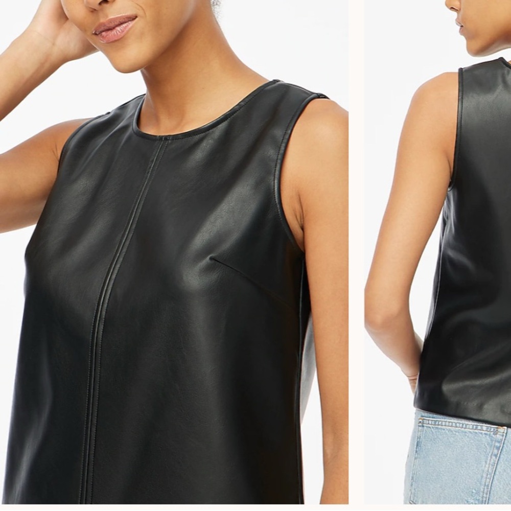 J. Crew Black Faux Leather Top